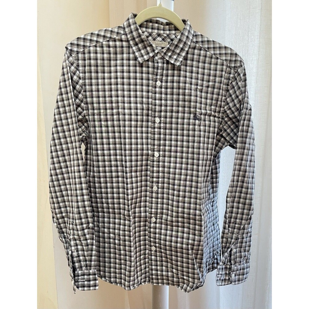 Burberry Brit Men’s Size M Gingham Check Button Down Long Sleeve Shirt Cotton